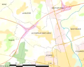 Poziția localității La Chapelle-Saint-Aubin