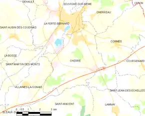 Poziția localității Cherré