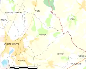 Poziția localității Cherreau