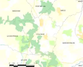 Poziția localității Coulongé