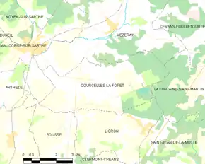 Poziția localității Courcelles-la-Forêt