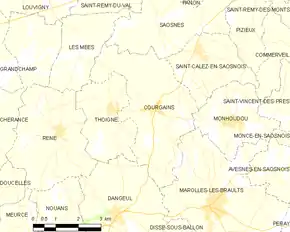 Poziția localității Courgains