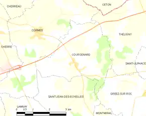 Poziția localității Courgenard