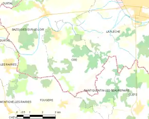 Poziția localității Cré