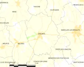 Poziția localității Dangeul