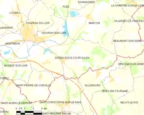 Poziția localității Dissay-sous-Courcillon