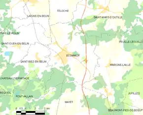 Poziția localității Écommoy