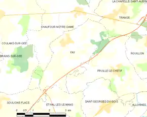 Poziția localității Fay