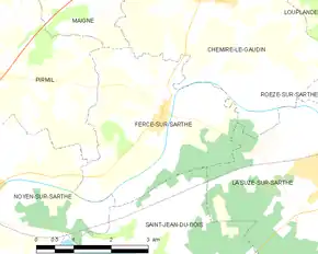 Poziția localității Fercé-sur-Sarthe