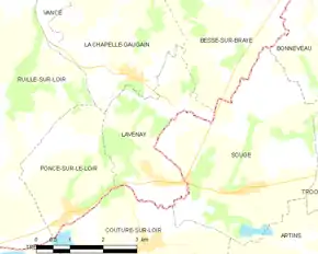 Poziția localității Lavenay