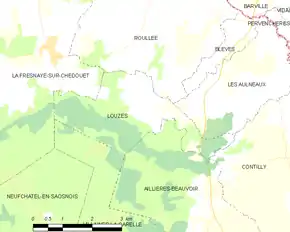 Poziția localității Louzes