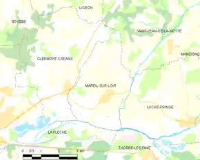 Poziția localității Mareil-sur-Loir