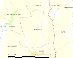 Poziția localității Marollette