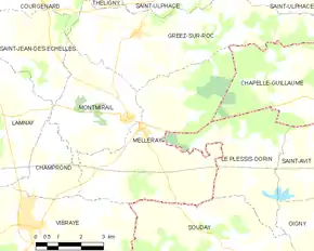 Poziția localității Melleray