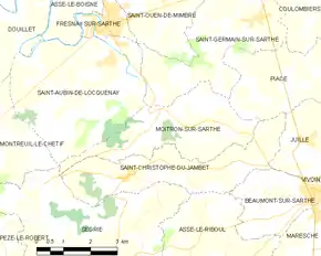 Poziția localității Moitron-sur-Sarthe