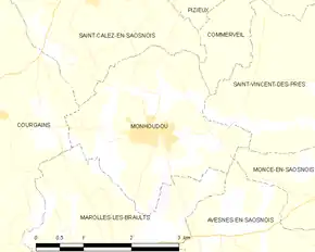 Poziția localității Monhoudou