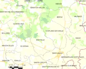 Poziția localității Montaillé