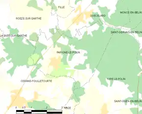 Poziția localității Parigné-le-Pôlin