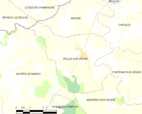 Poziția localității Poillé-sur-Vègre
