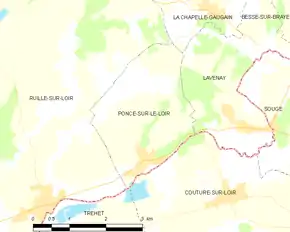 Poziția localității Poncé-sur-le-Loir