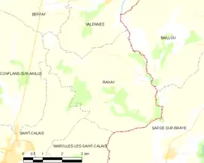 Poziția localității Rahay