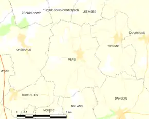 Poziția localității René