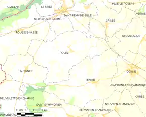 Poziția localității Rouez-en-Champagne