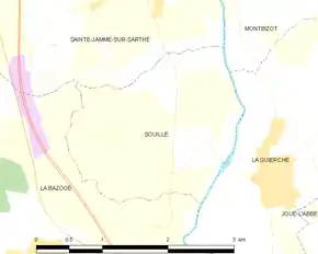 Poziția localității Souillé