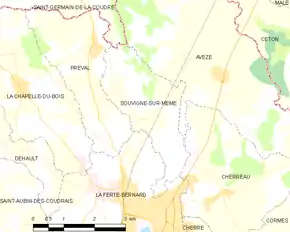 Poziția localității Souvigné-sur-Même