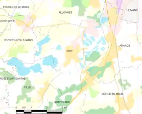 Poziția localității Spay