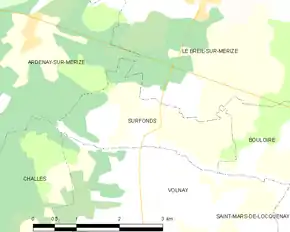 Poziția localității Surfonds