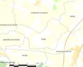 Poziția localității Tassé