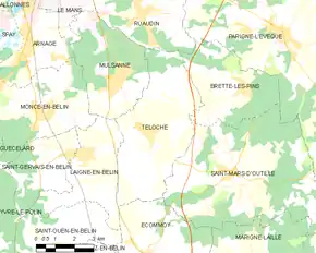 Poziția localității Teloché