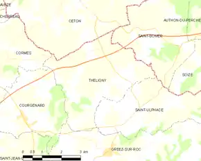 Poziția localității Théligny