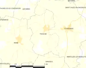 Poziția localității Thoigné