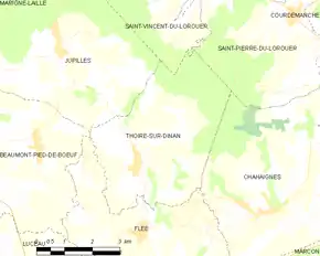 Poziția localității Thoiré-sur-Dinan