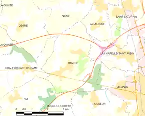 Poziția localității Trangé