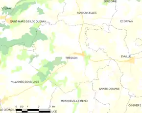 Poziția localității Tresson