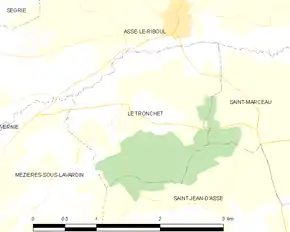 Poziția localității Le Tronchet