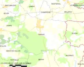 Poziția localității Vibraye