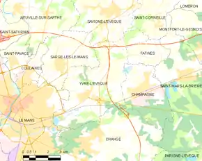 Poziția localității Yvré-l'Évêque