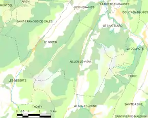 Poziția localității Aillon-le-Vieux