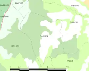 Poziția localității Allondaz