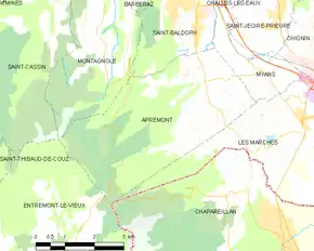 Poziția localității Apremont