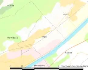 Poziția localității Arbin