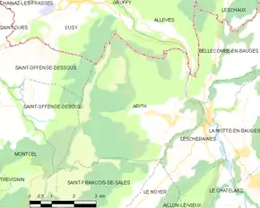 Poziția localității Arith