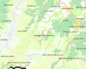 Poziția localității Les Avanchers-Valmorel