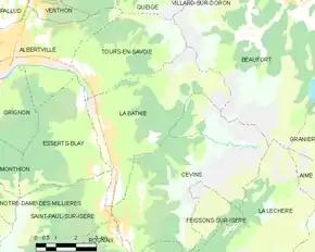 Poziția localității La Bâthie