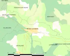 Poziția localității Brides-les-Bains