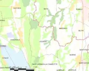 Poziția localității Cessens